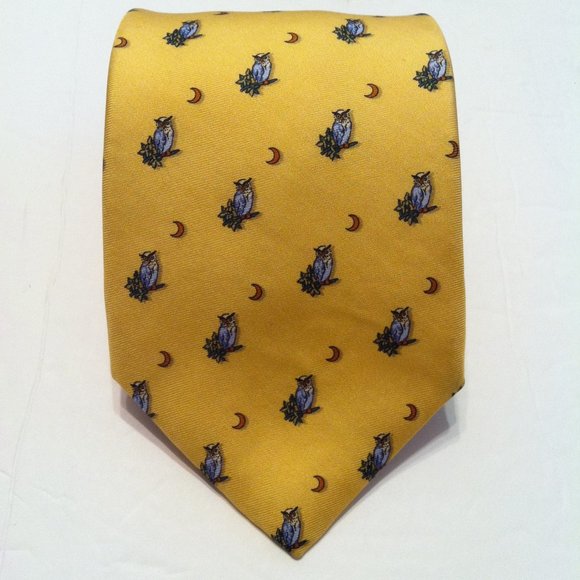 BROOKS BROTHERS MEN'S NEW YELLOW 100%SILK TIE3 3/4